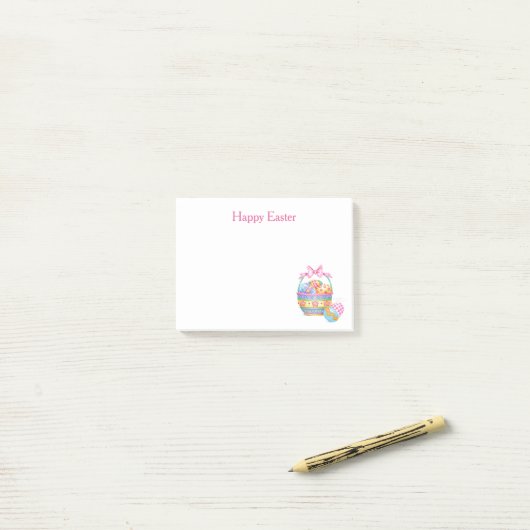  kleine paaseieren mand notities post-it® notes (Op bureau)