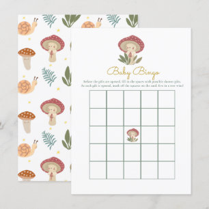 Kleine paddenstoel Baby shower Game Baby Bingo Enc Informatiekaartje