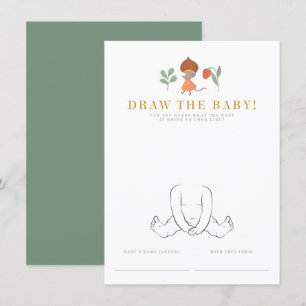 Kleine paddenstoel Baby shower Informatiekaartje