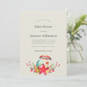 Kleine paddenstoel baby shower kaart (Staand voorkant)