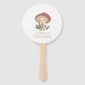 Kleine paddenstoel Birthday Gift Labels Handwaaier (Achterkant)