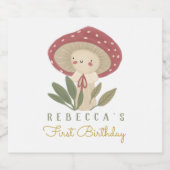 Kleine paddenstoel Birthday Likeurfles Etiket (Enkel label)