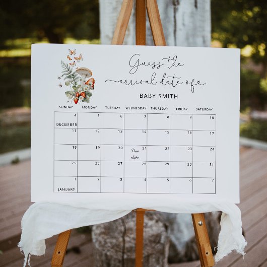 Kleine paddenstoel herfst bos Raad de uitgerekende Poster