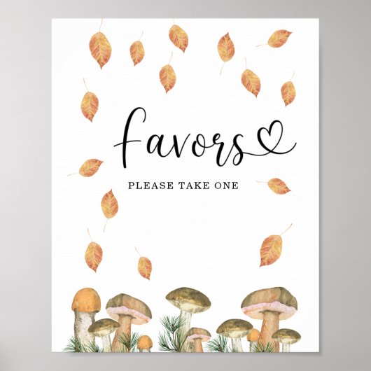 kleine paddenstoel is op weg naar herfst Favors Poster (Voorkant)