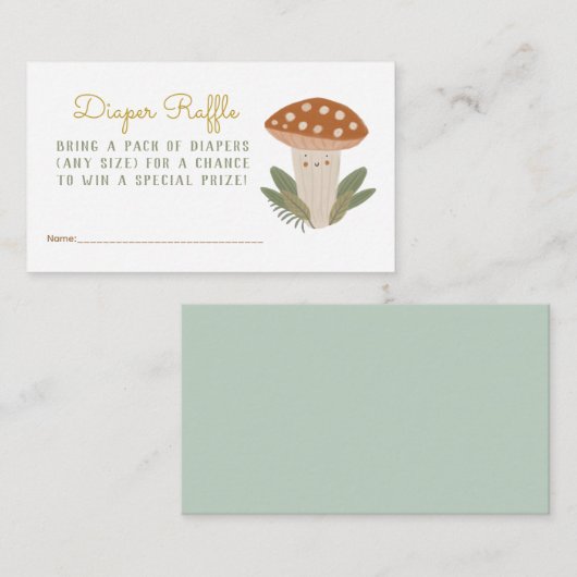 Kleine paddenstoel luierraffle-behuizing informatiekaartje (Voorkant / Achterkant)