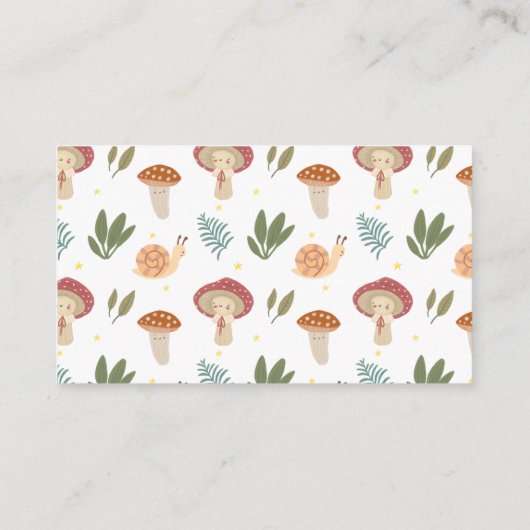 Kleine paddenstoel luierraffle-behuizing informatiekaartje (Achterkant)