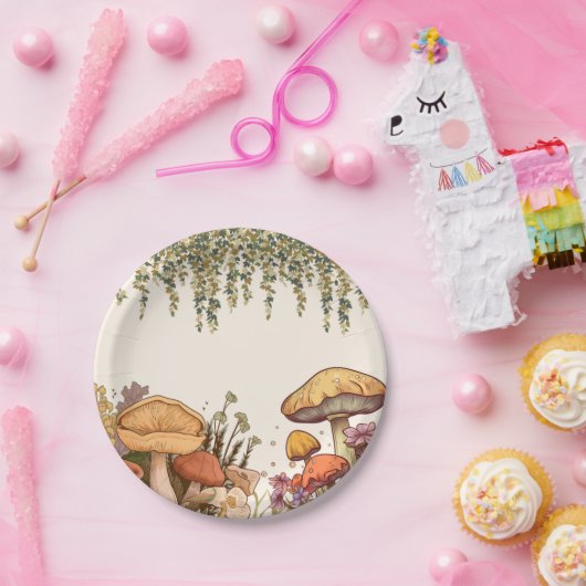 Kleine paddenstoel thema papieren bordje (Feest)