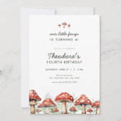 Kleine paddenstoel verjaardagsuitnodiging kaart (Voorkant)