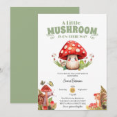 kleine paddenstoel vlinder slak bos baby shower kaart (Voorkant / Achterkant)