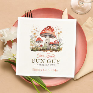 Kleine Paddenstoelen Bloemen Jongen Verjaardag Servet