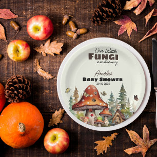 Kleine paddenstoelen Whimsical Woodland Forest Papieren Bordje