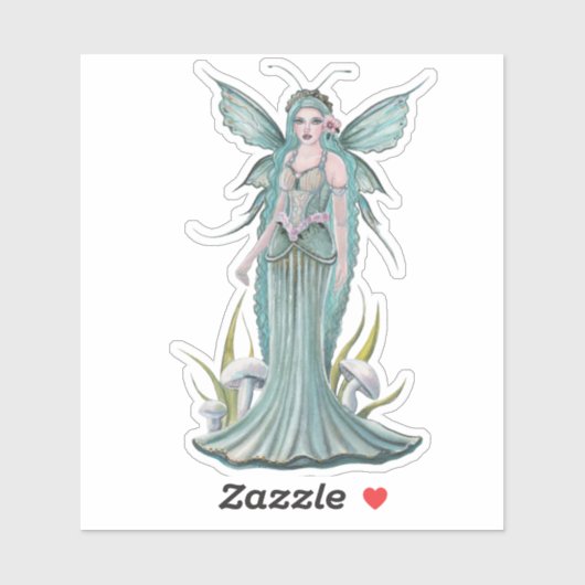 Kleine paddenstoelenfee kunst van Renee Lavoie Sticker (Vel)