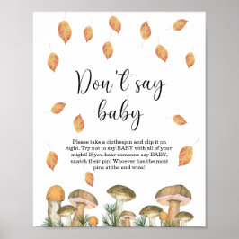 Kleine paddenstoelflora - Zeg niet baby Poster