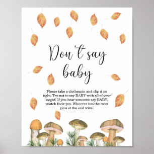 Kleine paddenstoelflora - Zeg niet baby Poster