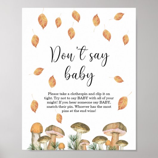 Kleine paddenstoelflora - Zeg niet baby Poster (Voorkant)