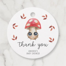 Kleine paddestoel - Baby shower dank u Bedankjes Labels