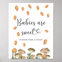 Kleine paddestoel - baby's zijn zoet poster