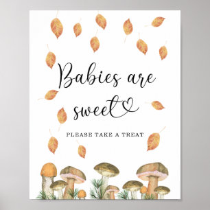 Kleine paddestoel - baby's zijn zoet poster