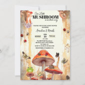 Kleine paddestoelen rustiek grillig baby shower kaart (Voorkant)