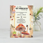 Kleine paddestoelen rustiek grillig baby shower kaart (Staand voorkant)