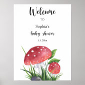 Kleine paddestoelen - Welkom baby shower Poster (Voorkant)
