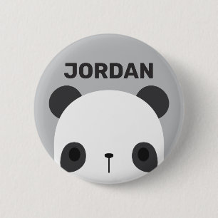 Kleine Panda Beer met Eigen Naam Ronde Button 5,7 Cm