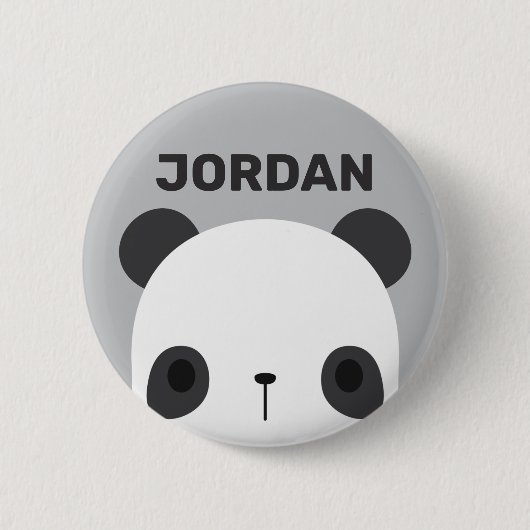 Kleine Panda Beer met Eigen Naam Ronde Button 5,7 Cm (Voorkant)