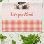 Kleine Panda Holding Flowers Moederdag Gift Theedoek (Gevouwen)