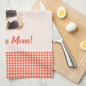 Kleine Panda Holding Flowers Moederdag Gift Theedoek (Quarter Fold)