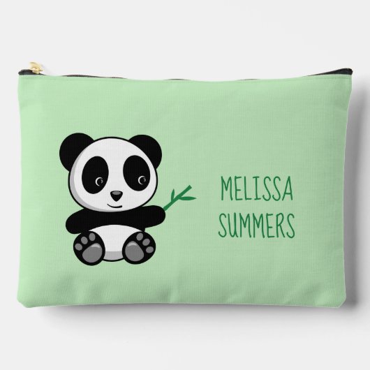 Kleine Panda met een Bamboe-toets op groen Etui (Voorkant)