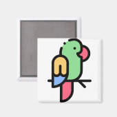 Kleine papegaai magneet (Voorkant / Achterkant)