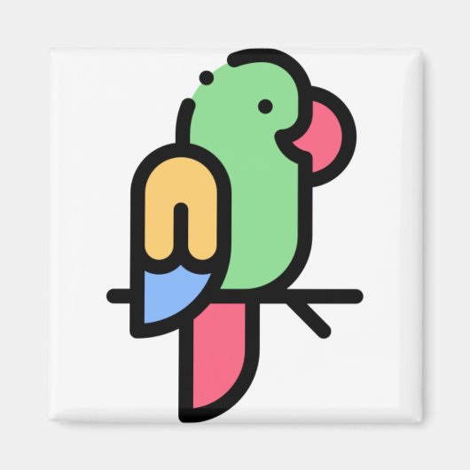 Kleine papegaai magneet (Voorkant)