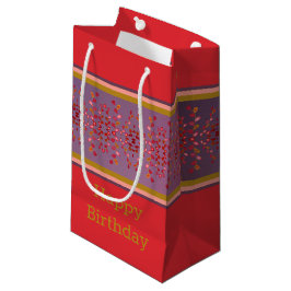 Kleine papieren cadeautas met gelukkig verjaardag