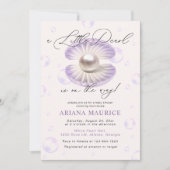 Kleine Parel Waterverf Paarse Shell Baby shower Kaart (Voorkant)