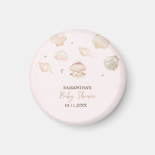 Kleine Parel Zeeschelpen Stippen Baby Shower Magneet