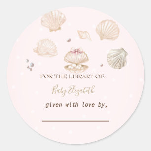 Kleine Parel Zeeschelpen Stippen Baby Shower Ronde Sticker