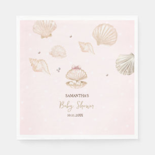Kleine Parel Zeeschelpen Stippen Baby Shower Servet