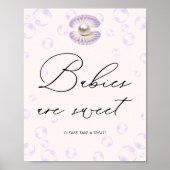 Kleine pareltjes zijn zoet Baby shower Poster (Voorkant)
