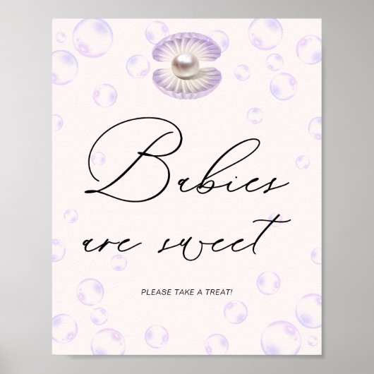 Kleine pareltjes zijn zoet Baby shower Poster (Voorkant)
