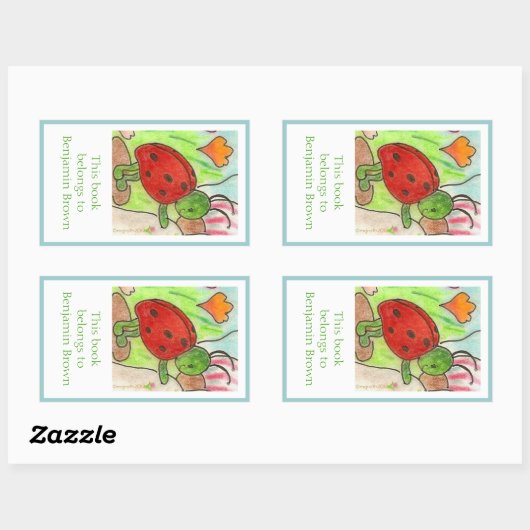 Kleine party bug bookplate rechthoekige sticker (Vel)