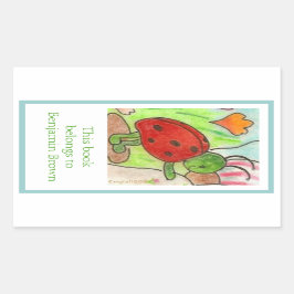 Kleine party bug bookplate rechthoekige sticker