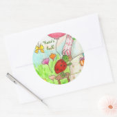 kleine party bug bookplate ronde sticker (Envelop)