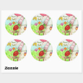 kleine party bug bookplate ronde sticker (Vel)