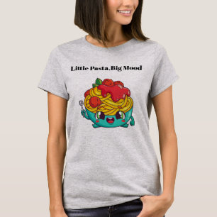 Kleine Pasta Grote Stemming Grappig Voedsel Grafis T-shirt