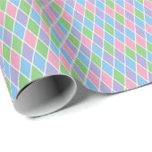 Kleine pastel getinte Harlekijn Cadeaupapier (Rol Hoek)