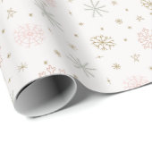 Kleine Pastel Sneeuwvlokken Elegant Cream Christma Cadeaupapier (Rol Hoek)