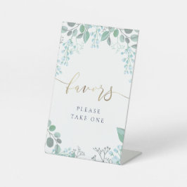 kleine pastelblauwe bloemen bevoordeelt voetganger reclamebord met voetstuk