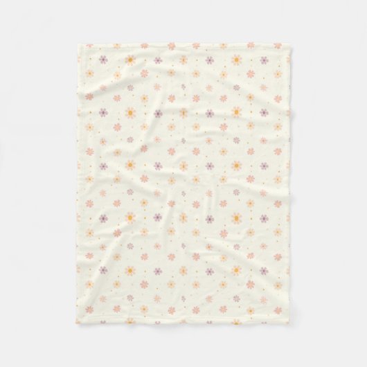 Kleine Pastelbloemen Fleece Deken (Voorkant)