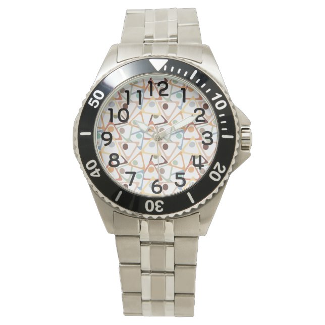 Kleine pasteldriehoeken horloge (Voorkant)