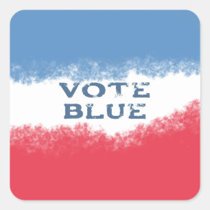 Kleine Patriotische Stem Blauw Politiek Vierkante Sticker